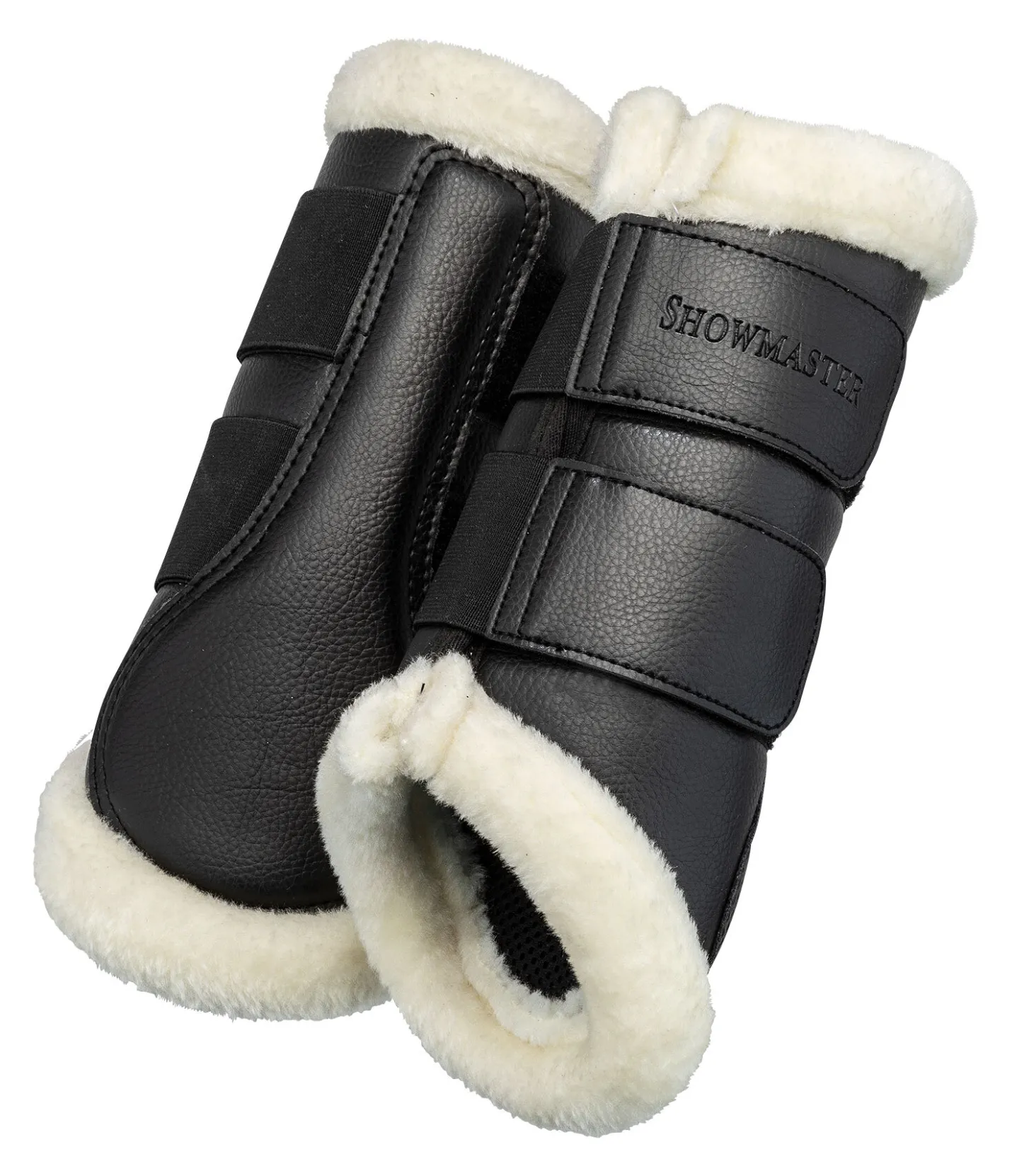 SHOWMASTER Guêtres de dressage avec polaire Teddy Classic (pour antérieurs) noir New