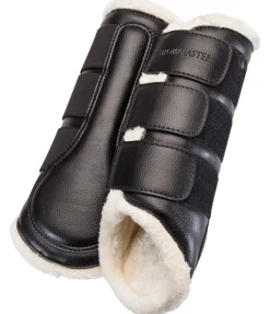 SHOWMASTER Guêtres de dressage postérieures en polaire Teddy noir Hot