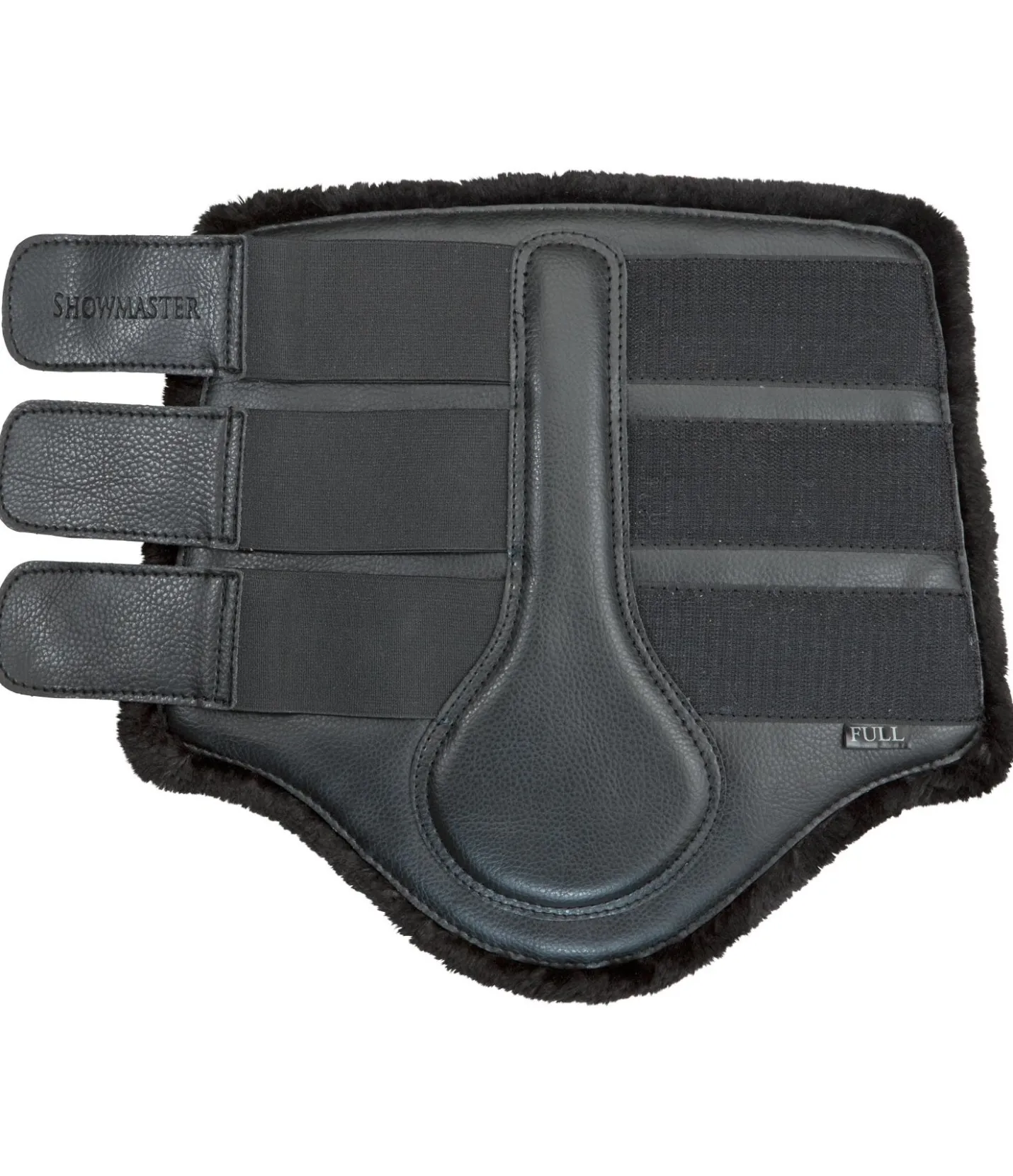 SHOWMASTER Guêtres de dressage postérieures en polaire Teddy noir/noir Clearance