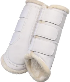 SHOWMASTER Guêtres de dressage postérieures en polaire Teddy blanc Best