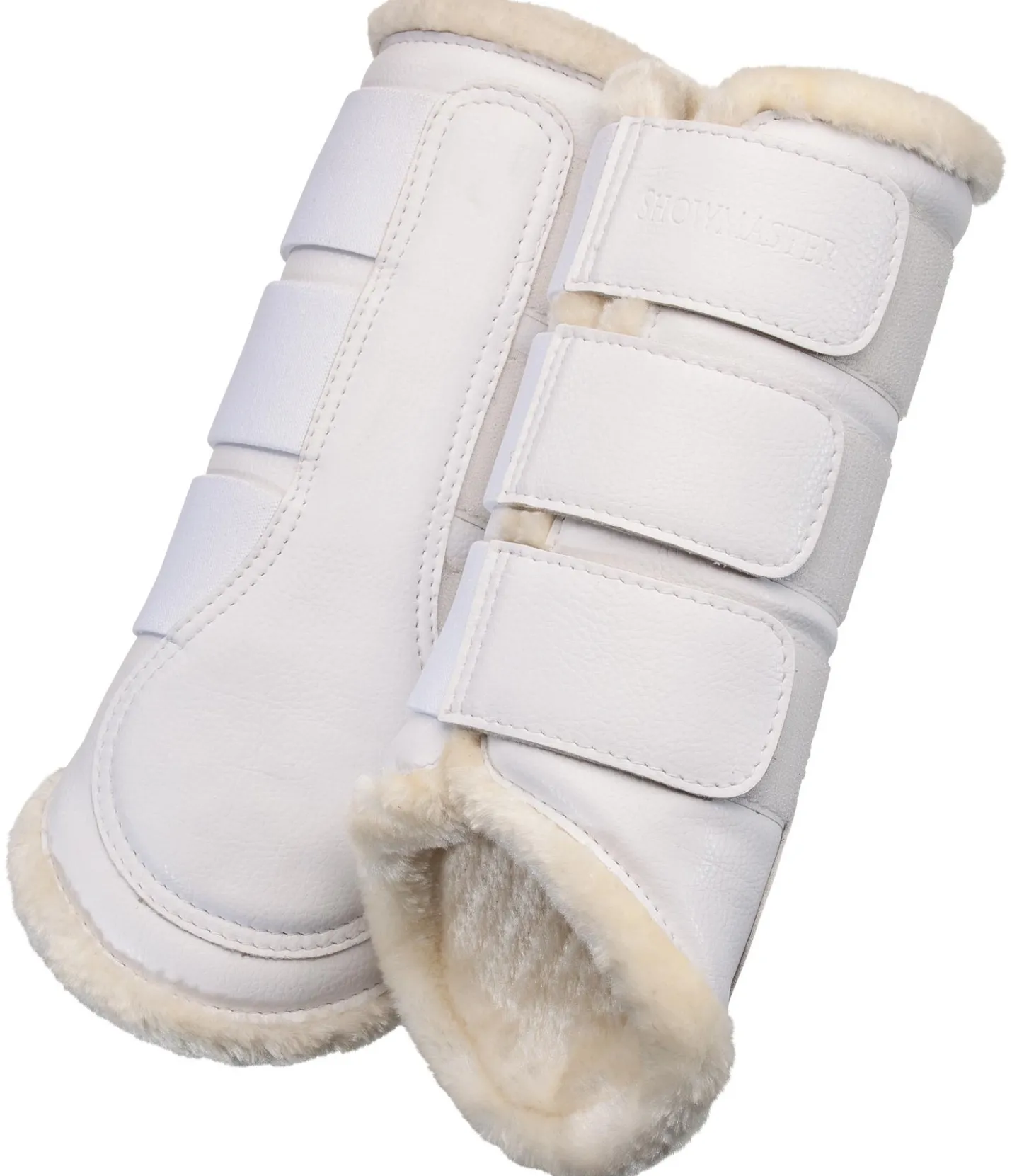 SHOWMASTER Guêtres de dressage postérieures en polaire Teddy blanc Best