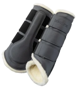 SHOWMASTER Guêtres de dressage postérieures en polaire Teddy graphite Best