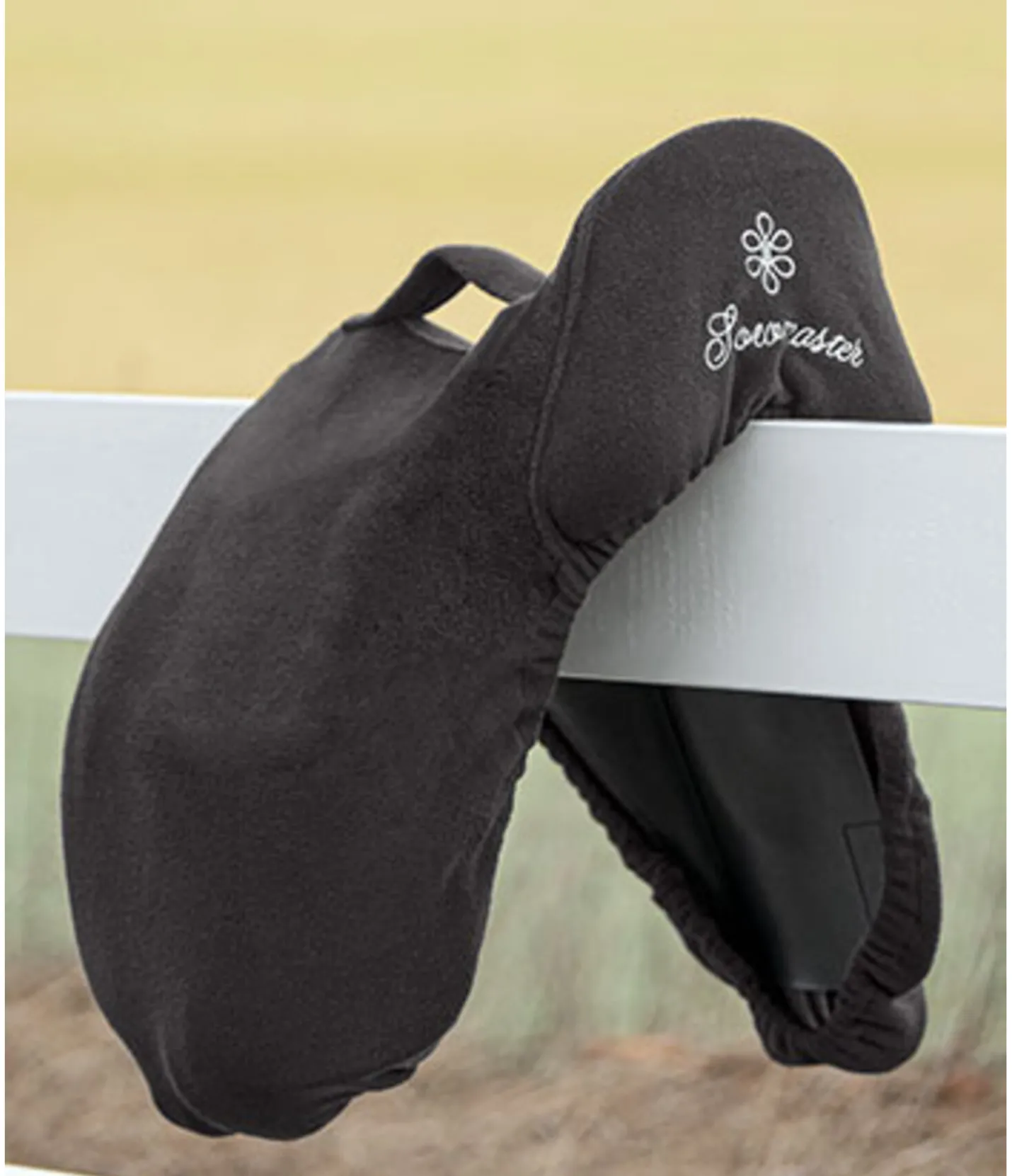 SHOWMASTER Housse de selle en polaire avec passant de sangle noir Discount