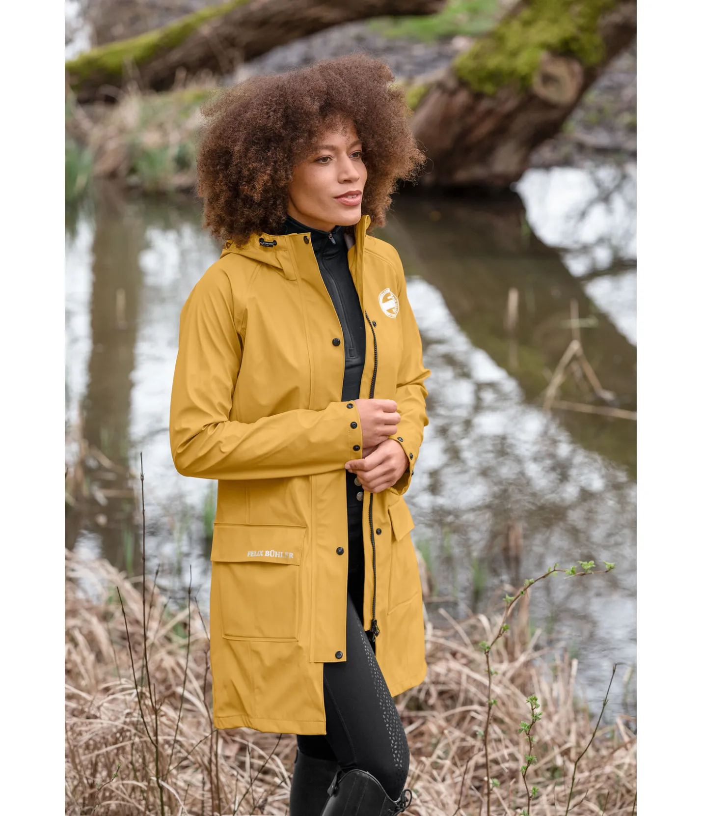 Felix Bühler Imperméable à capuche Amy mangue dorée
