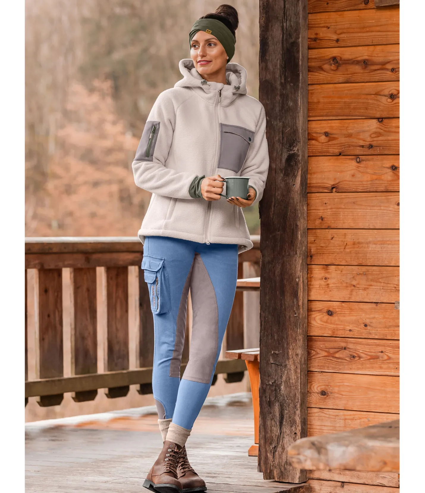 TWIN OAKS Jeans de randonnée avec fond intégral en matière synthétique Aspen denim