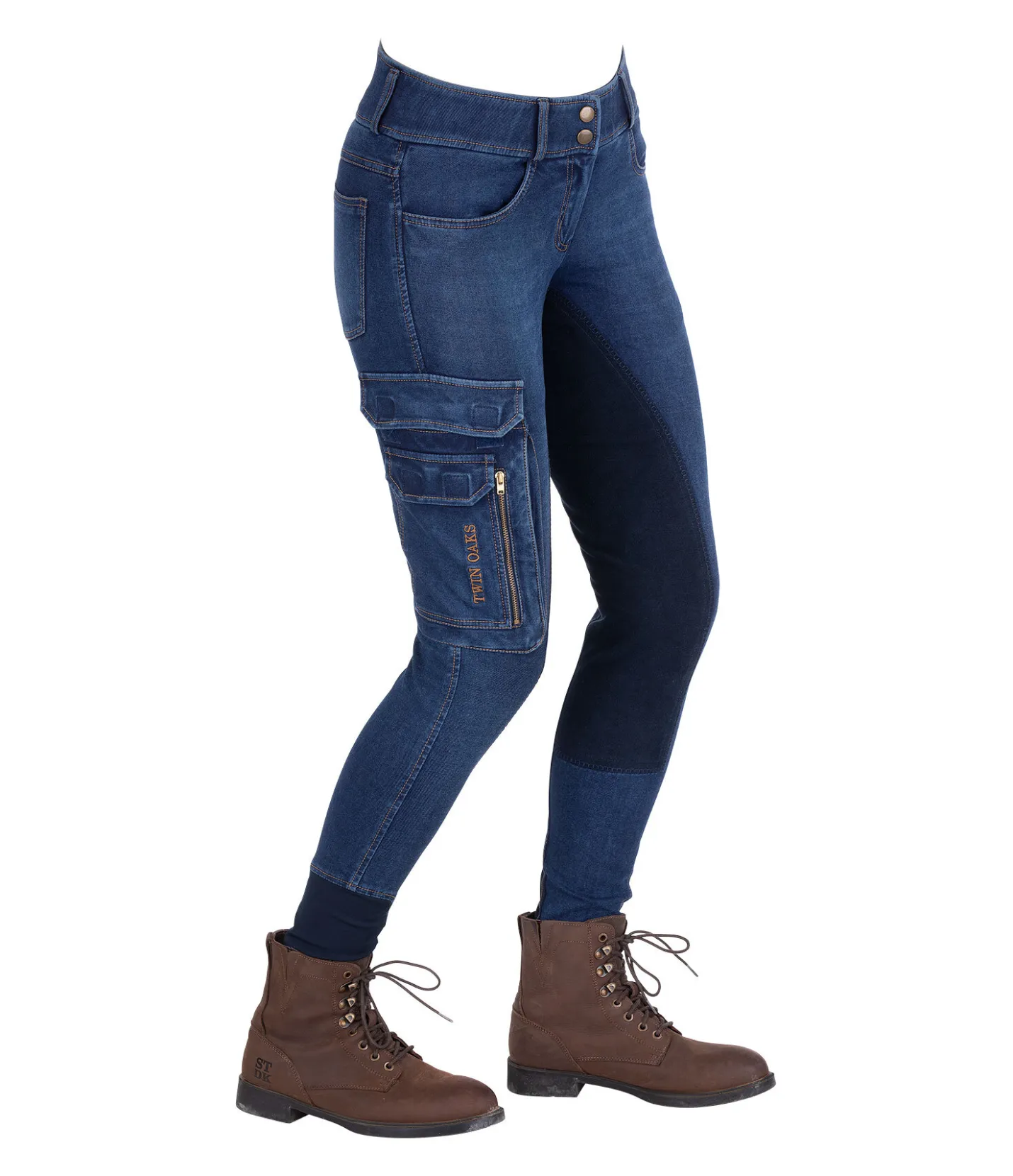 TWIN OAKS Jeans de randonnée avec fond intégral en matière synthétique Aspen denim foncé Discount