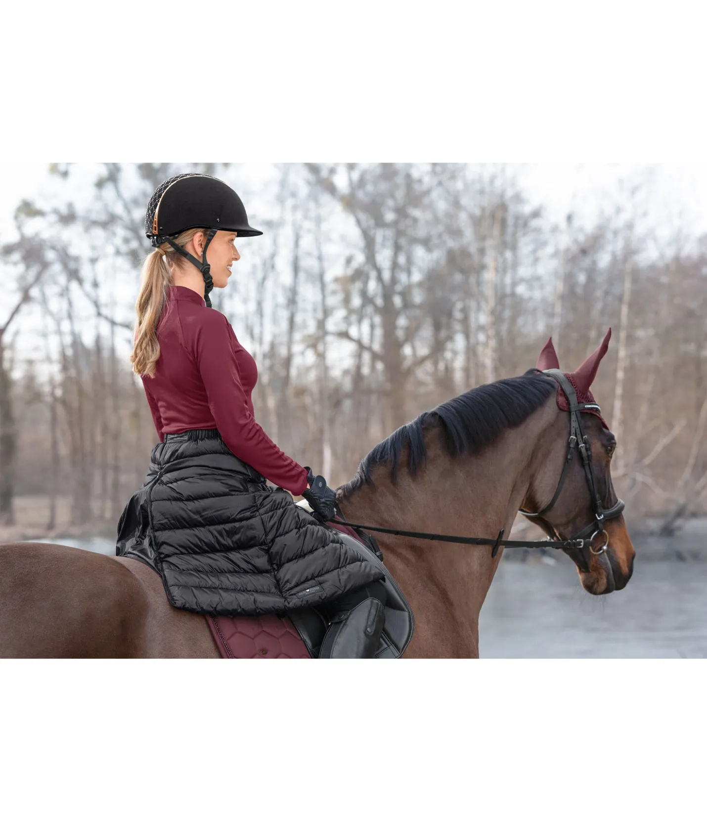 Felix Bühler Jupe d'équitation matelassée thermique Kira noir Sale