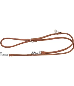 sugar dog Laisse en cuir cousu rond pour chien Certaldo tabac Best