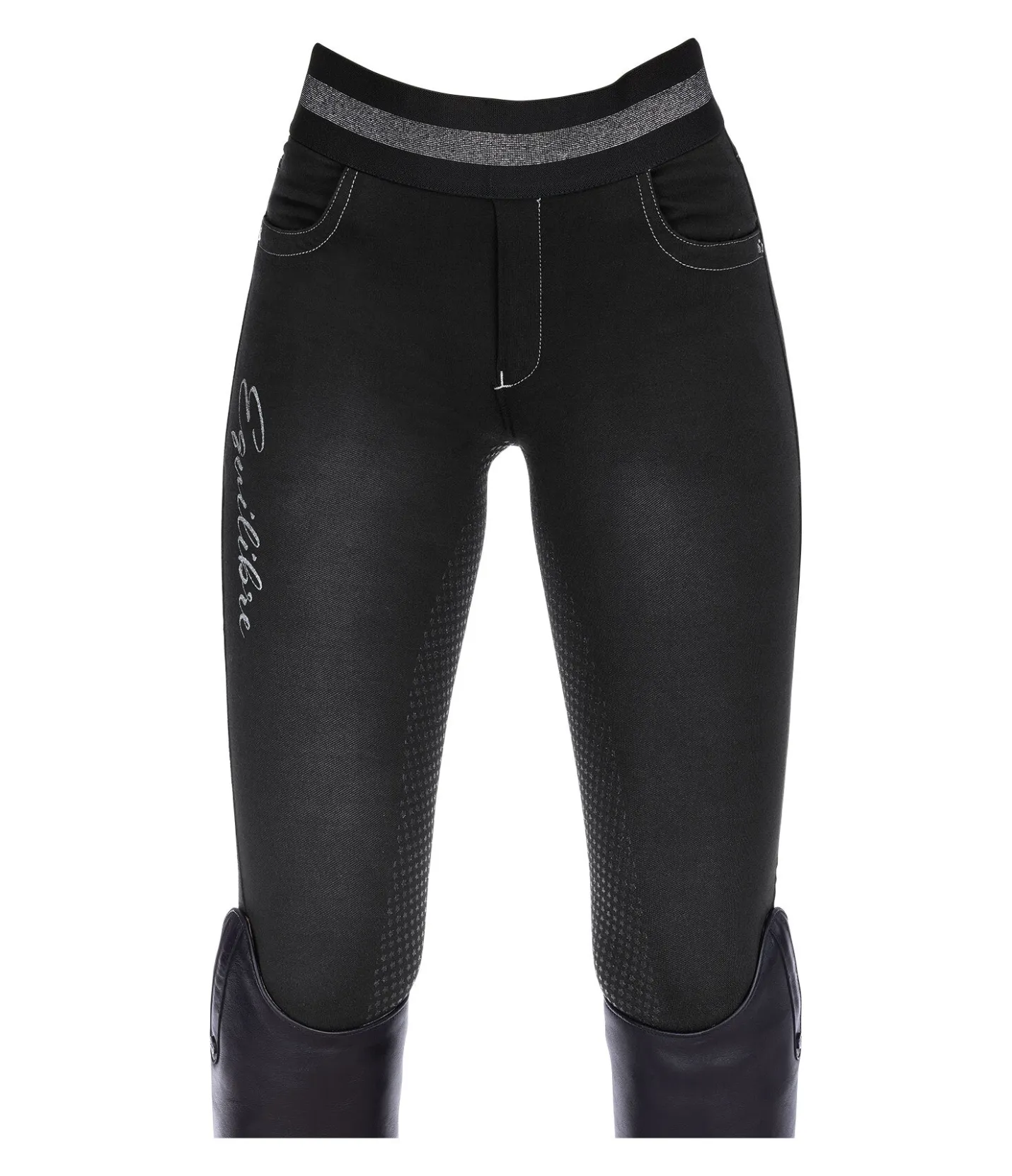 Equilibre Legging d'équitation à fond intégral grip enfant Nivia II noir