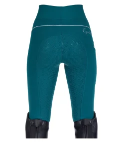 Equilibre Legging d'équitation à fond intégral grip enfant Elija X turquoise foncé