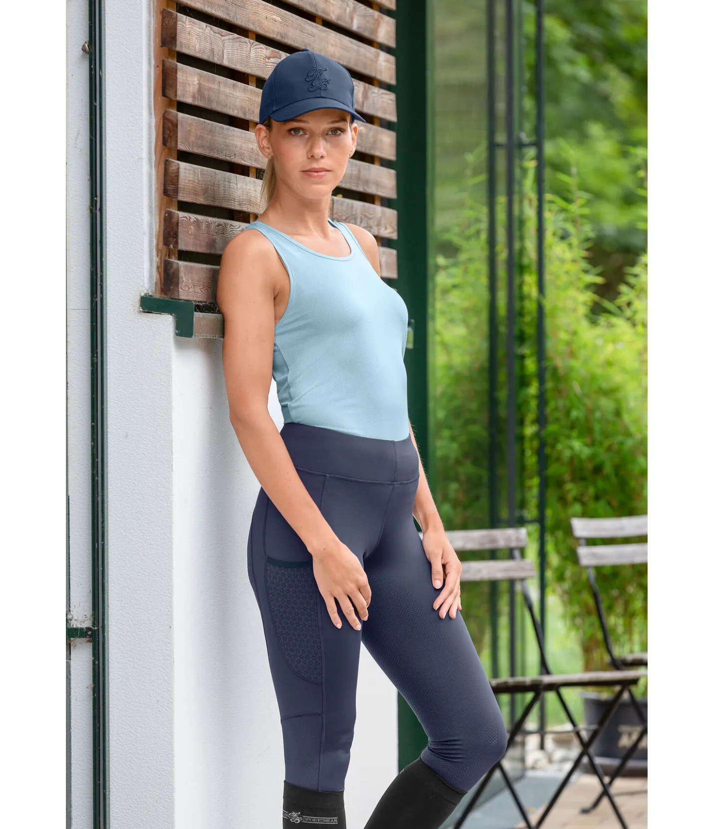 Equilibre Legging d'équitation d'été à fond intégral grip Amanda navy Hot