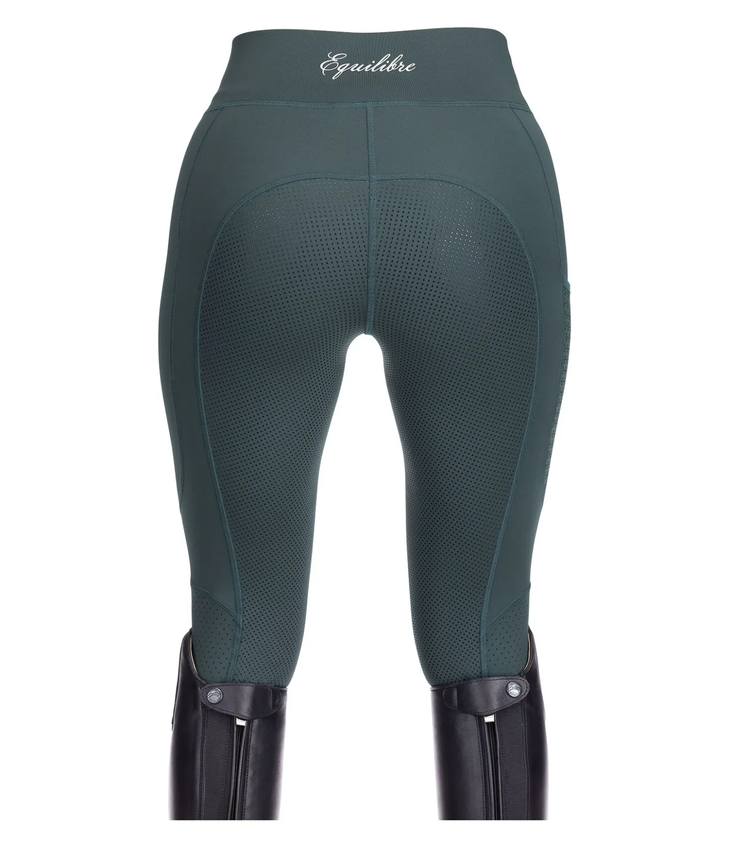 Equilibre Legging d'équitation d'été à fond intégral grip Amanda thé vert Discount