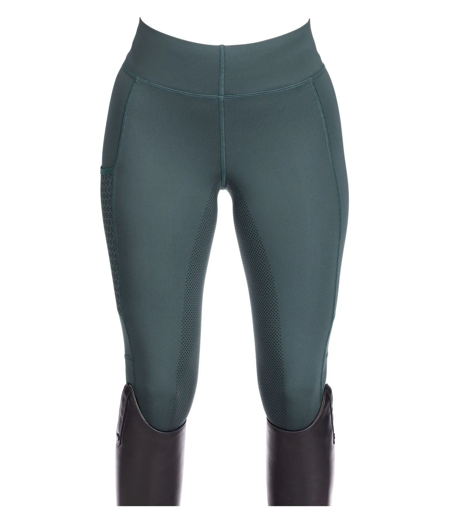 Equilibre Legging d'équitation d'été à fond intégral grip Amanda thé vert Discount