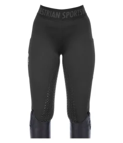 Equilibre Legging d'équitation hybride et thermique à fond intégral grip Malea noir Clearance