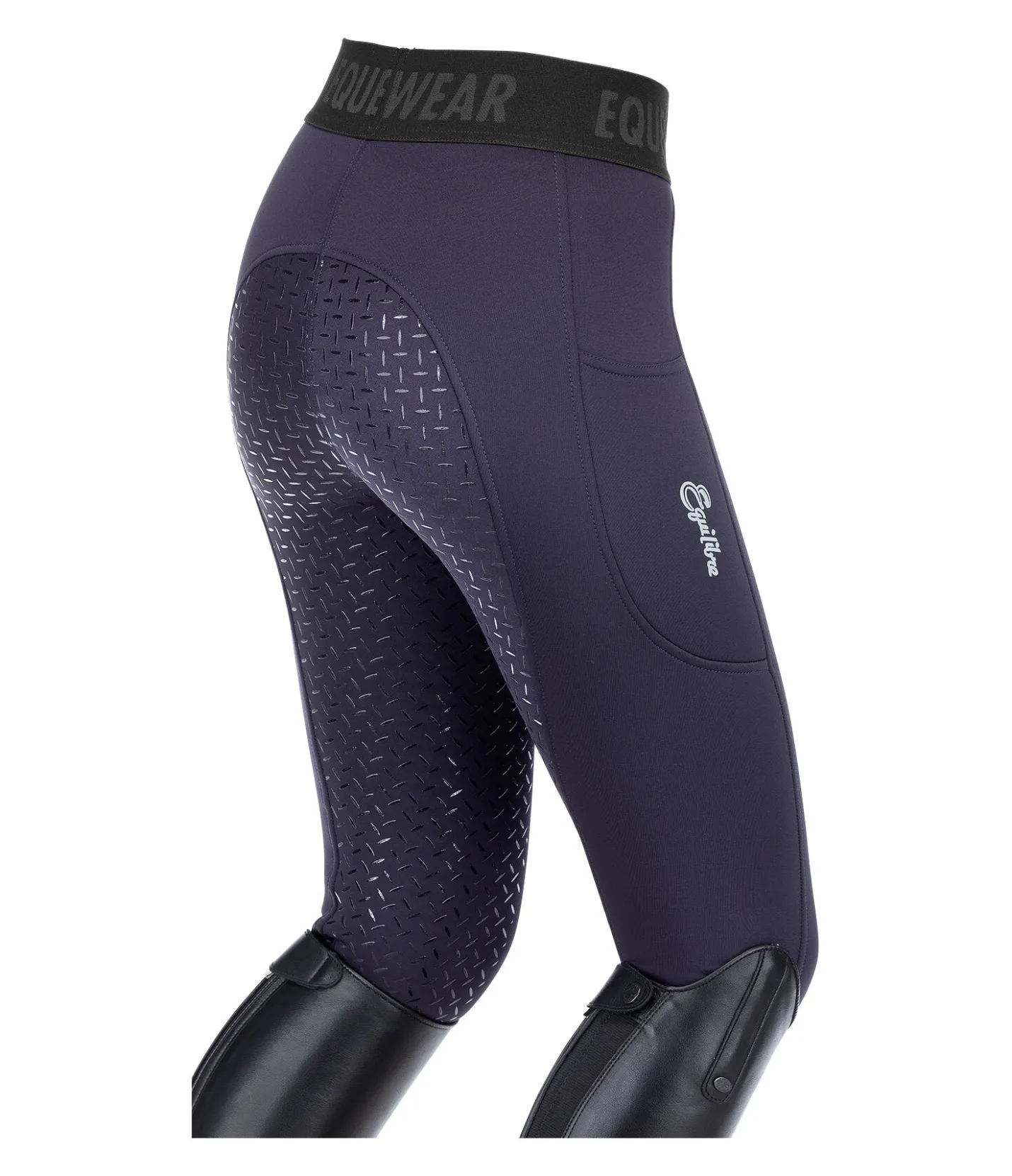 Equilibre Legging d'équitation hybride et thermique à fond intégral grip Malea bleu minuit Online