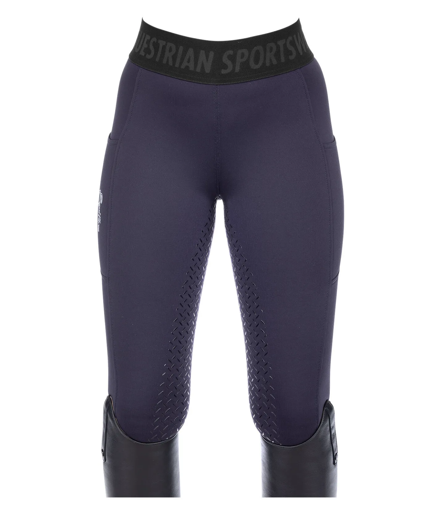 Equilibre Legging d'équitation hybride et thermique à fond intégral grip Malea bleu minuit Online