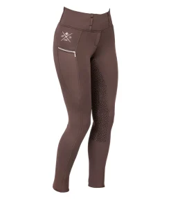 Felix Bühler Legging d'équitation thermique à fond intégral grip Kassandra cannelle Hot