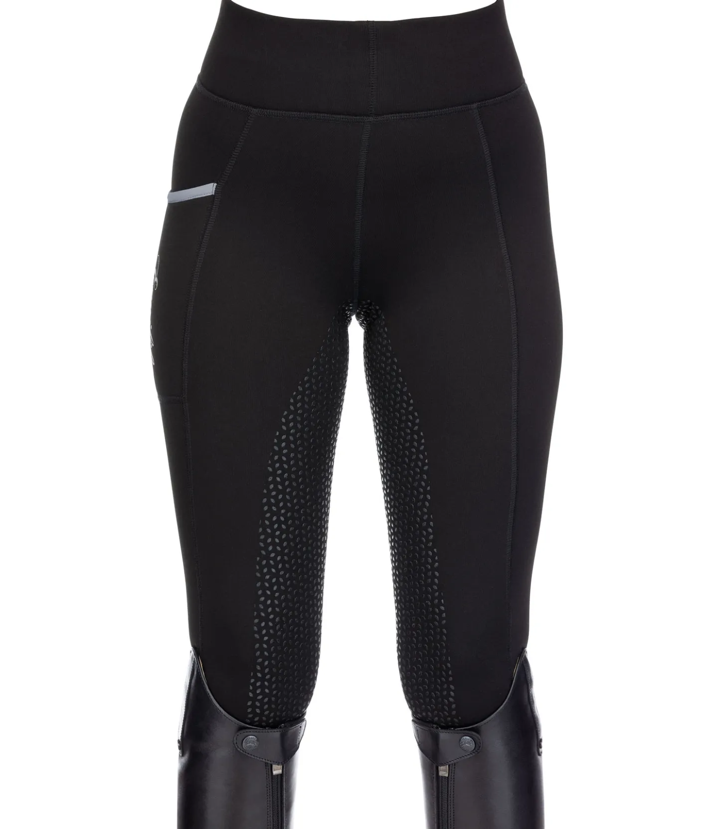 Equilibre Legging d'équitation thermique à fond intégral grip Kristen noir Hot