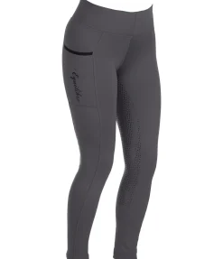 Equilibre Legging d'équitation thermique à fond intégral grip Kristen carbone Hot