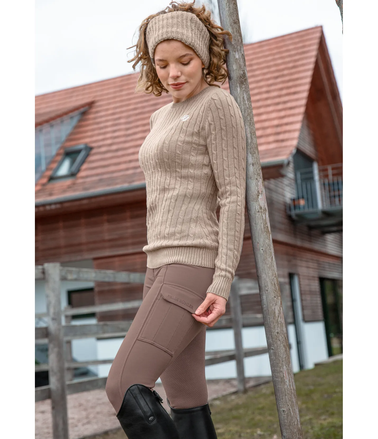 Felix Bühler Legging d'équitation thermique à fond intégral grip Amber cannelle Hot