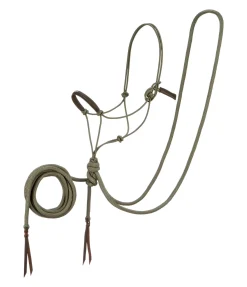 TWIN OAKS Licol à noeuds avec rênes Mecate Merano olive antique Online
