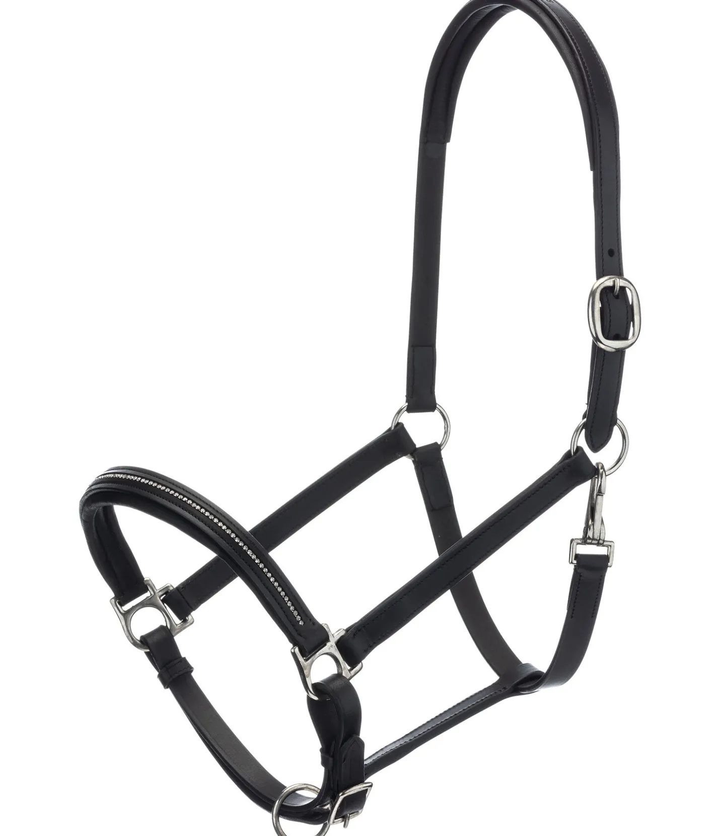 SHOWMASTER Licol en cuir orné de strass Selina noir/argenté Hot