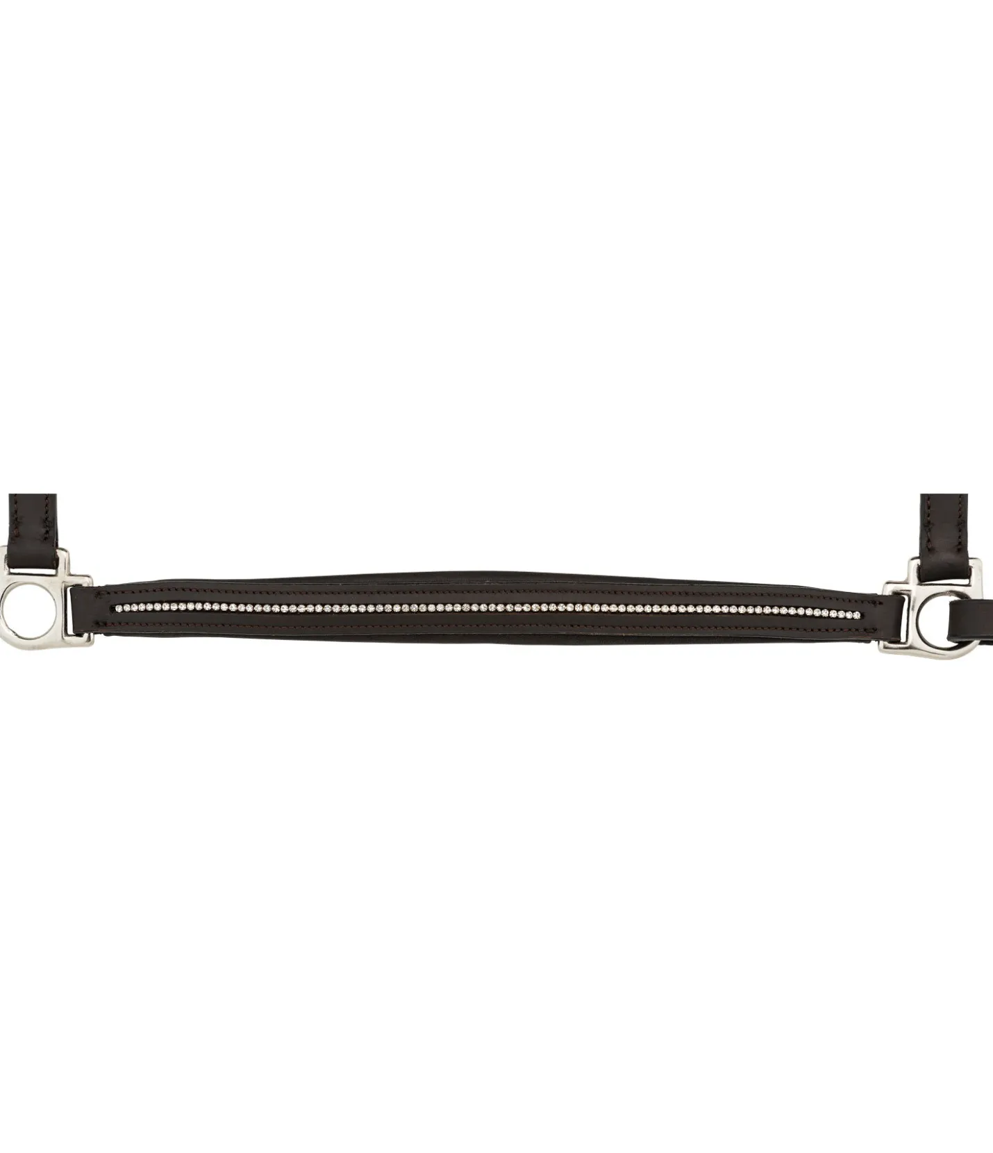 SHOWMASTER Licol en cuir orné de strass Selina marron foncé Discount