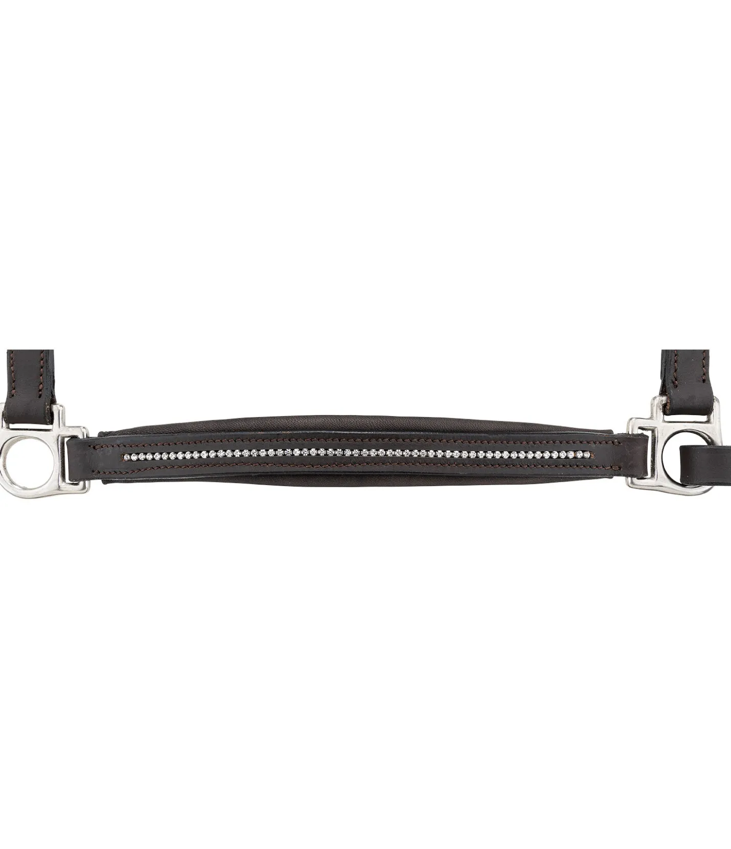 SHOWMASTER Licol poulain et shetland en cuir orné de strass Selina marron foncé New