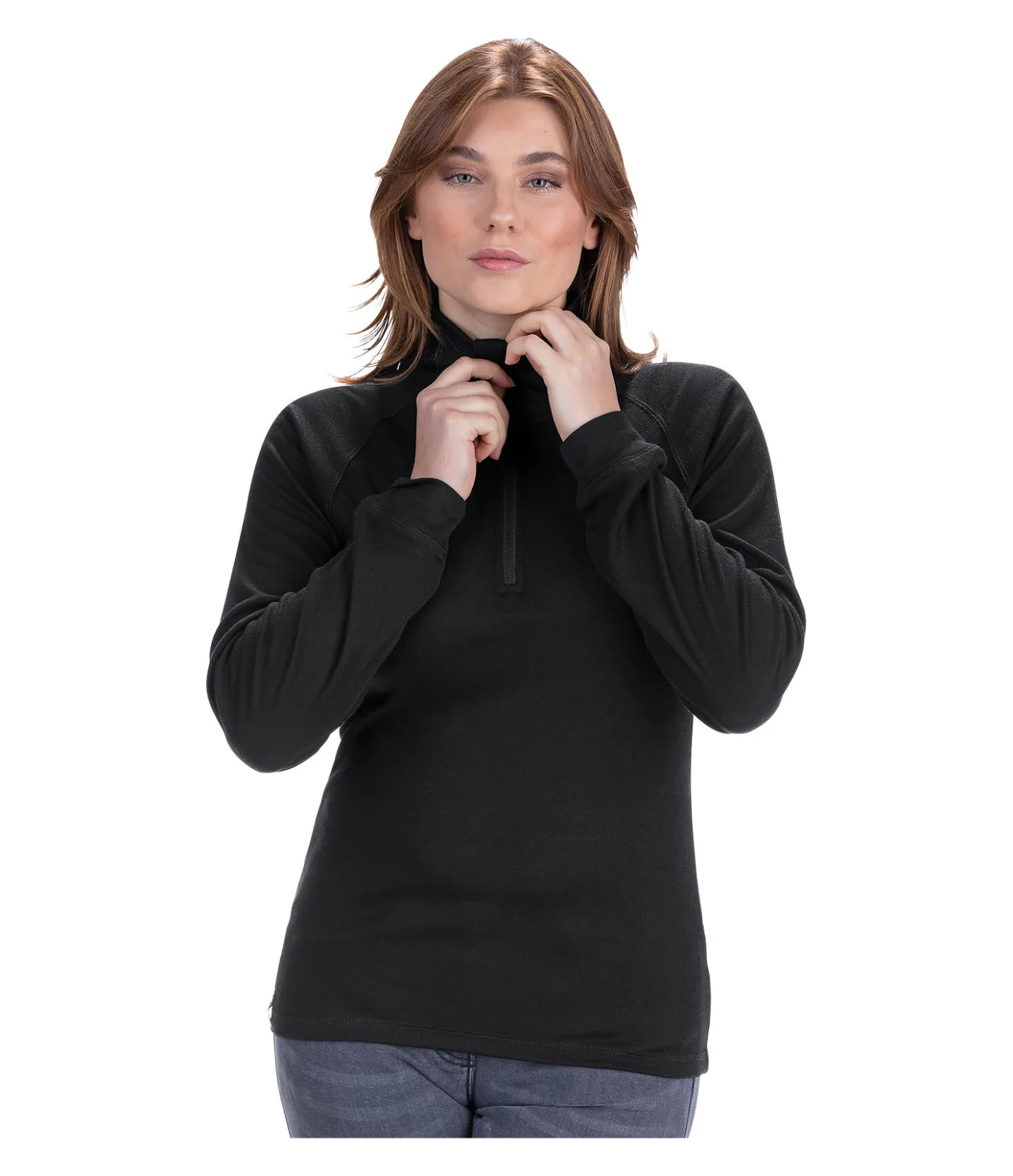 Felix Bühler Maillot de corps thermique zippé Levi noir Outlet