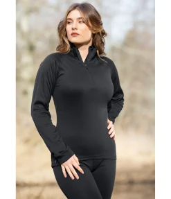 Felix Bühler Maillot de corps thermique zippé Levi noir Outlet