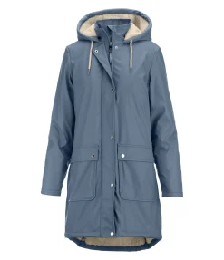 Felix Bühler Manteau de pluie avec doublure en fourrure Teddy Paris bleu fumée Discount