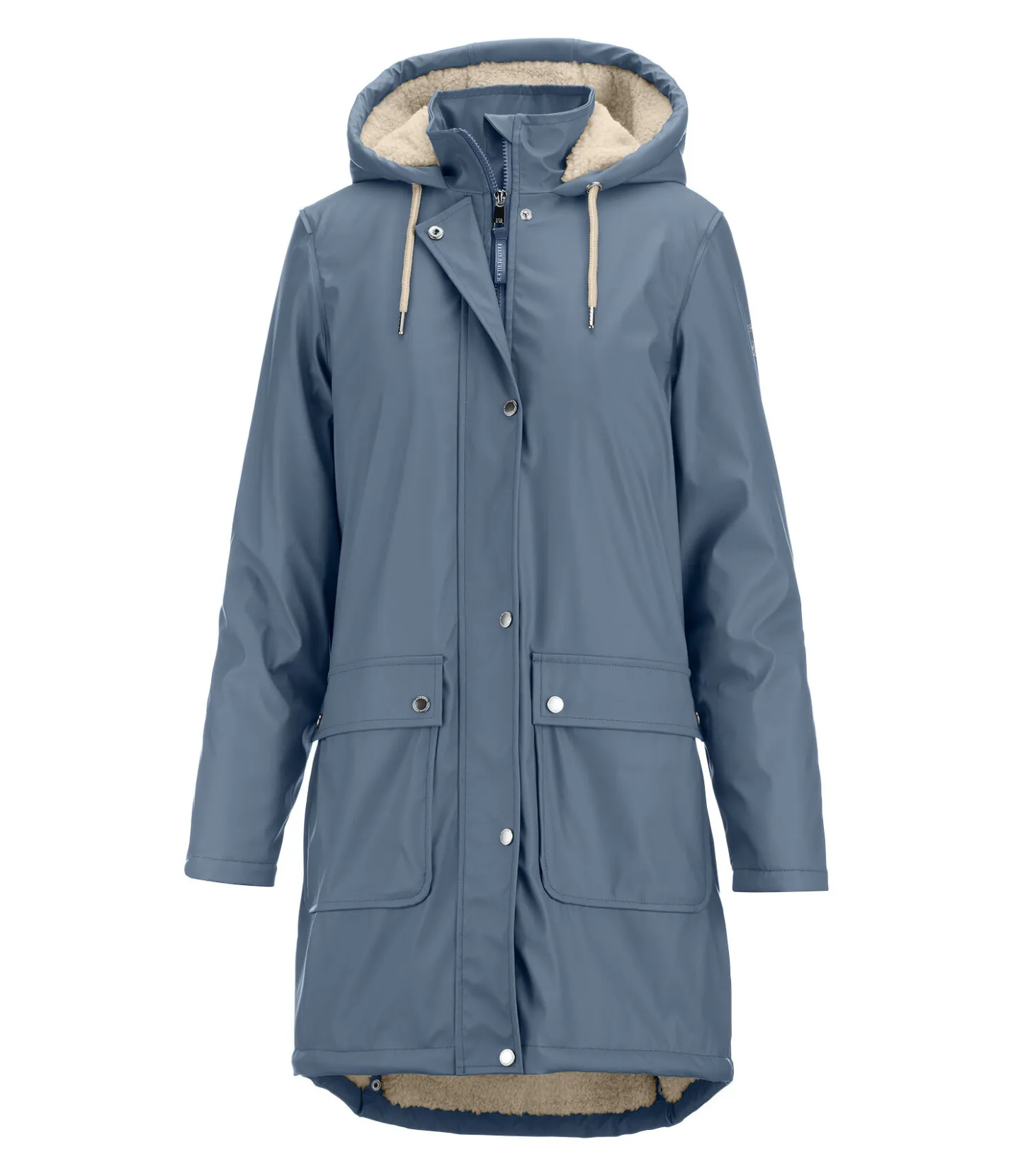 Felix Bühler Manteau de pluie avec doublure en fourrure Teddy Paris bleu fumée Discount