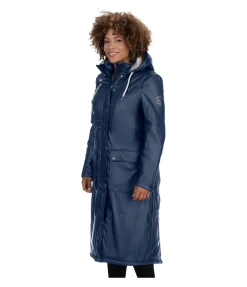 Felix Bühler Manteau de pluie long à capuche doublé en fourrure Teddy Paris navy New