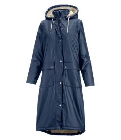 Felix Bühler Manteau de pluie long à capuche doublé en fourrure Teddy Paris navy New