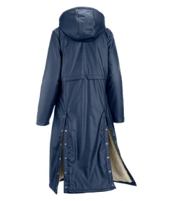 Felix Bühler Manteau de pluie long à capuche doublé en fourrure Teddy Paris navy New