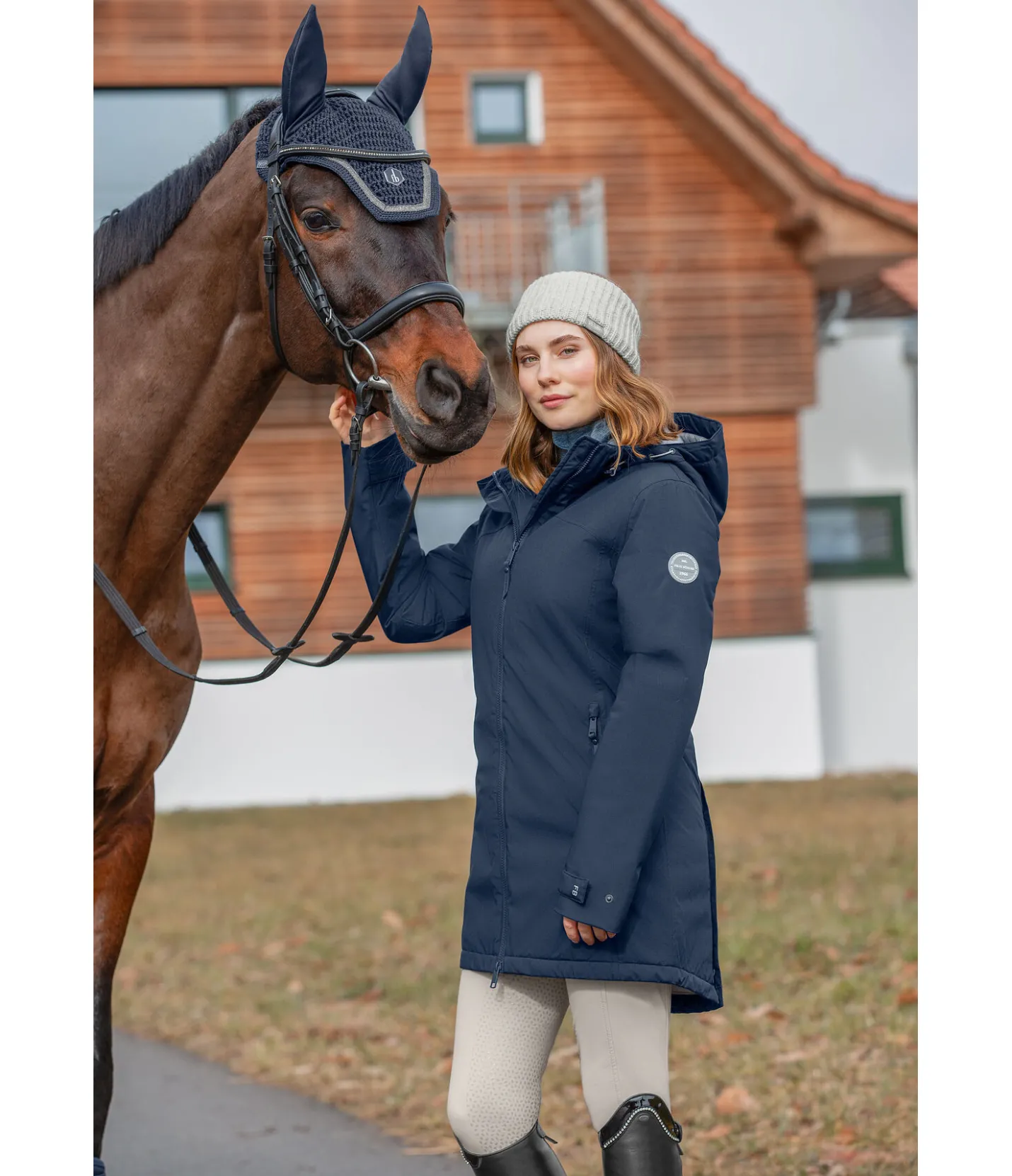 Felix Bühler Manteau d'équitation technique à capuche Eliza II navy Clearance