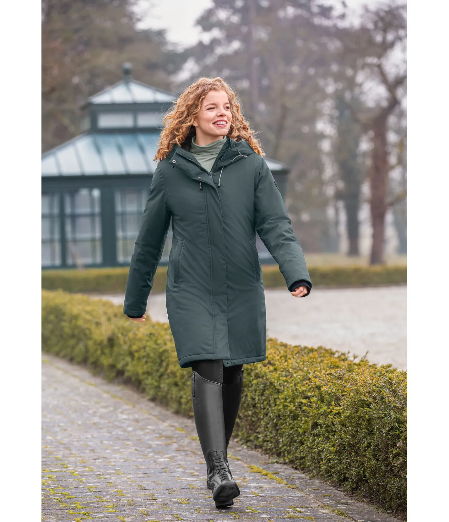 Felix Bühler Manteau d'équitation technique à capuche Amelie thé vert Sale