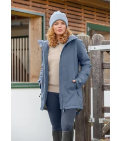 Felix Bühler Manteau d'équitation technique à capuche Eliza II bleu fumée New