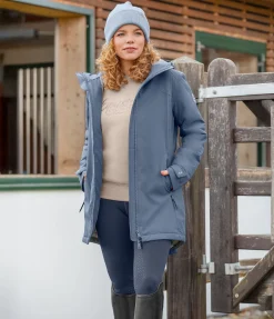 Felix Bühler Manteau d'équitation technique à capuche Eliza II bleu fumée New