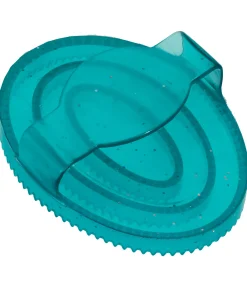 SHOWMASTER Mini étrille en caoutchouc à paillettes vert paon Sale