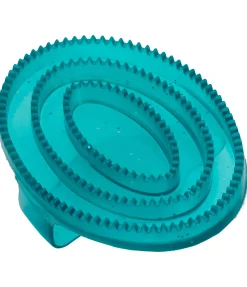 SHOWMASTER Mini étrille en caoutchouc à paillettes vert paon Sale