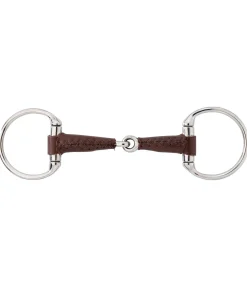SILK STEEL Mors à olives simple brisure en cuir brun Hot