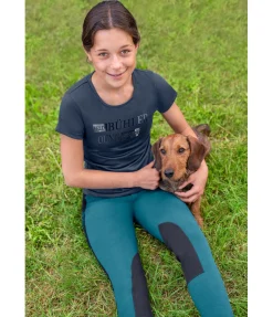 Equilibre Pantalon d'équitation à basanes enfant Cora bleu sarcelle Outlet