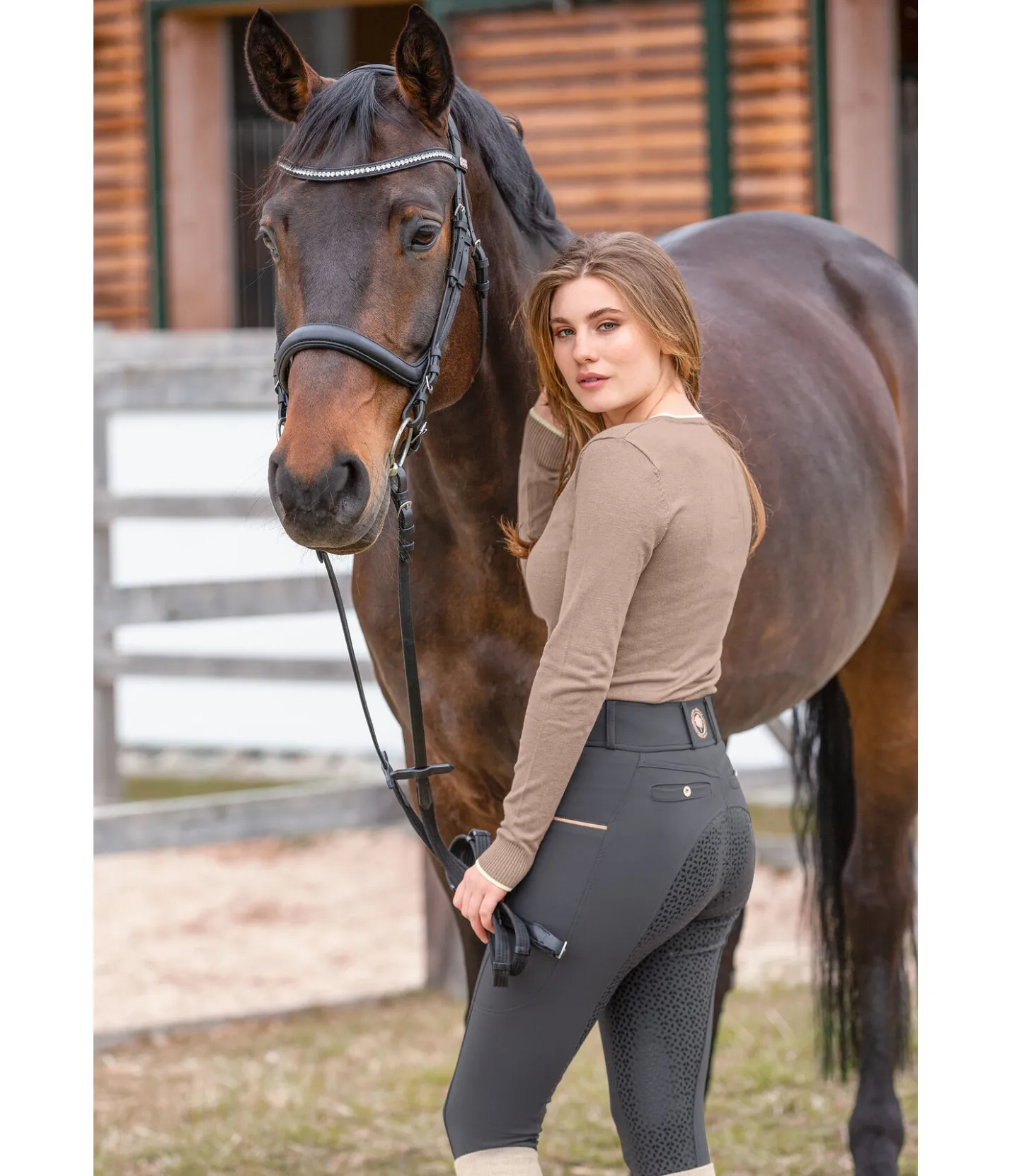 Felix Bühler Pantalon d'équitation à fond intégral grip Life Cycle carbone Outlet