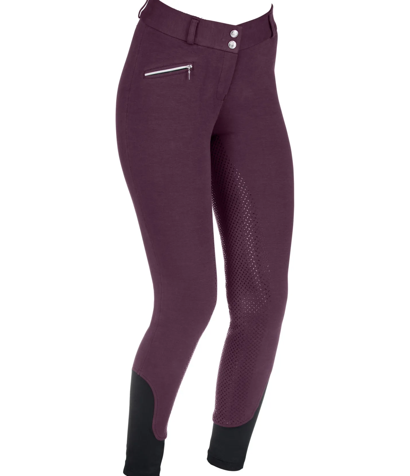 Equilibre Pantalon d'équitation à fond intégral grip Basic prune Sale