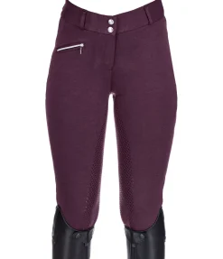 Equilibre Pantalon d'équitation à fond intégral grip Basic prune Sale