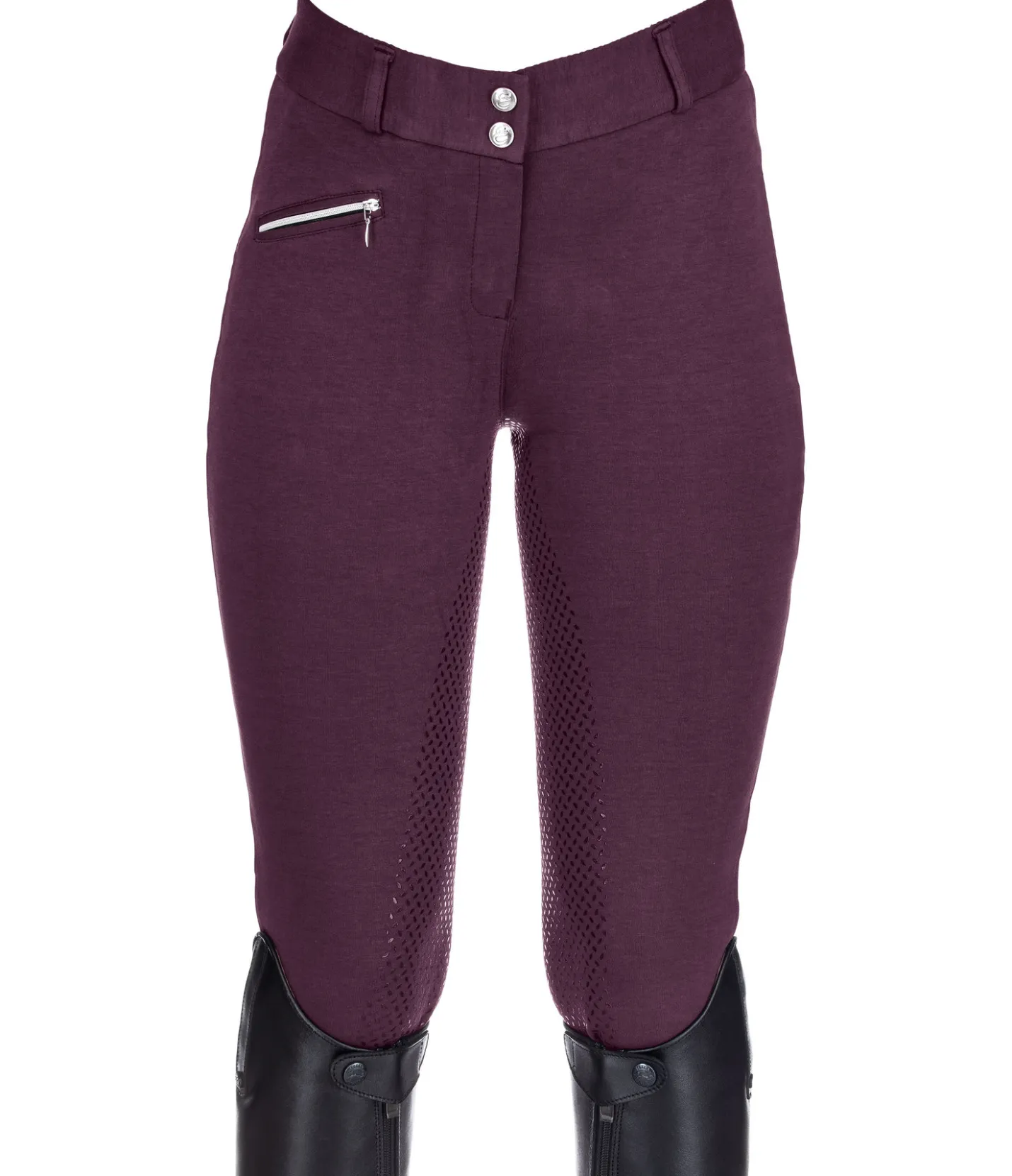 Equilibre Pantalon d'équitation à fond intégral grip Basic prune Sale