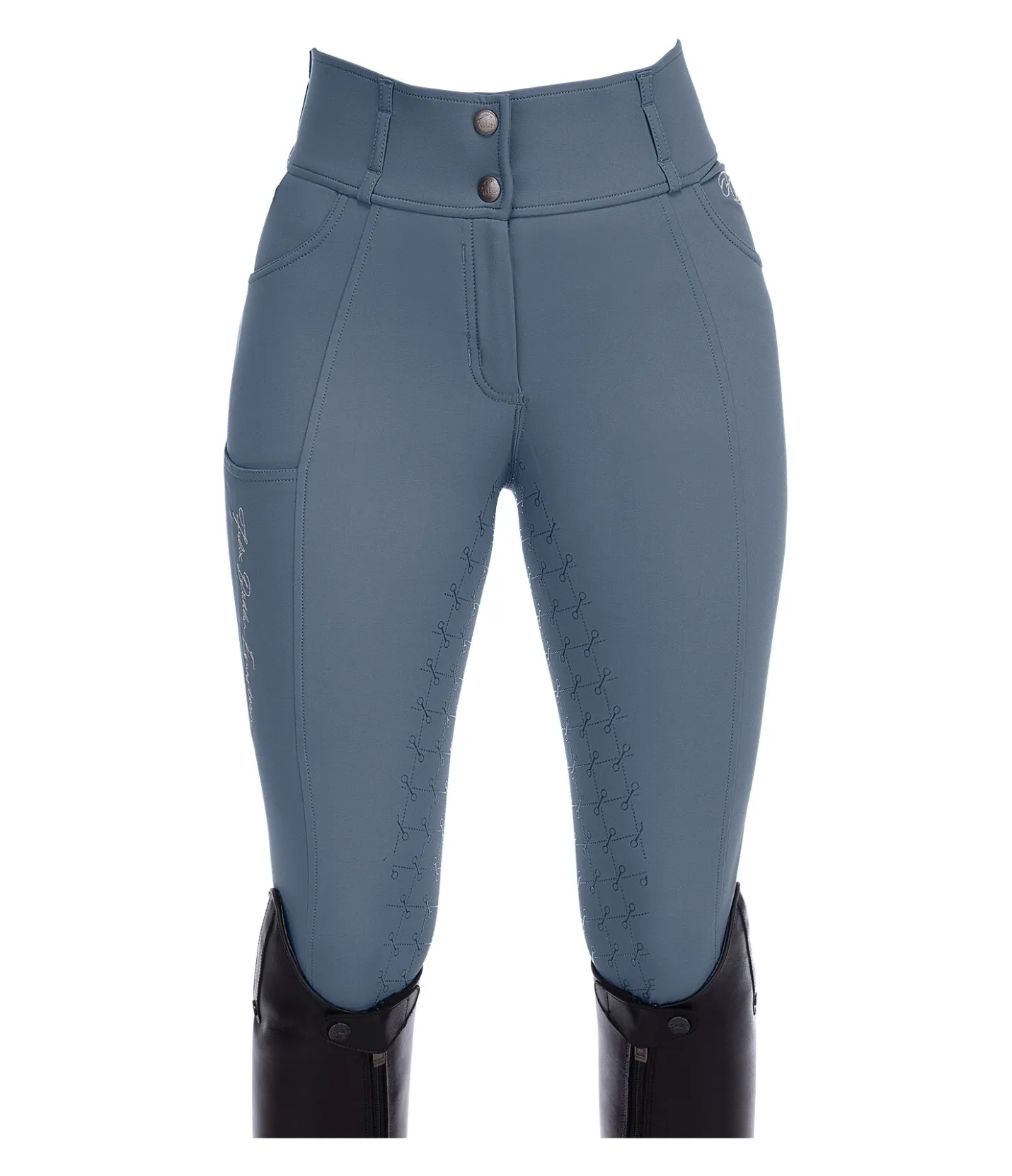 Felix Bühler Pantalon d'équitation à fond intégral grip Femke bleu fumée Outlet