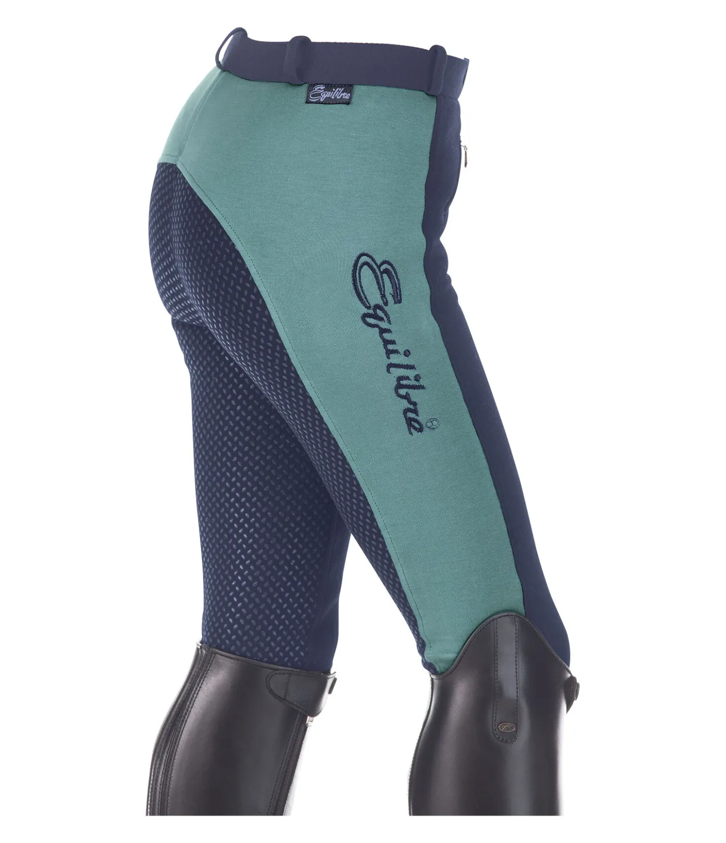 Equilibre Pantalon d'équitation à fond intégral grip enfant Merle denim foncé Clearance