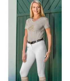 Equilibre Pantalon d'équitation à fond intégral grip Basic blanc Discount
